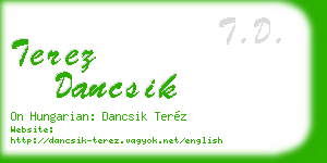 terez dancsik business card
